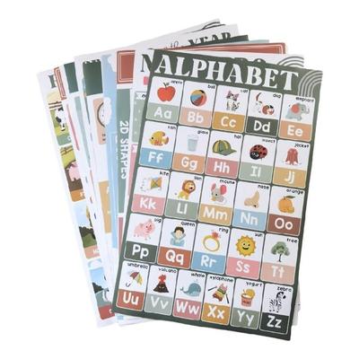 English Educational Sticker Posters Set Of 18 For Preschoolers Early Childhood Education And Home Learning Activity