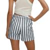 Women’s Drawstring Waist Vertical Stripe Casual Shorts with Pockets Lightweight Relaxed Fit Summer Shorts for Daily Wear