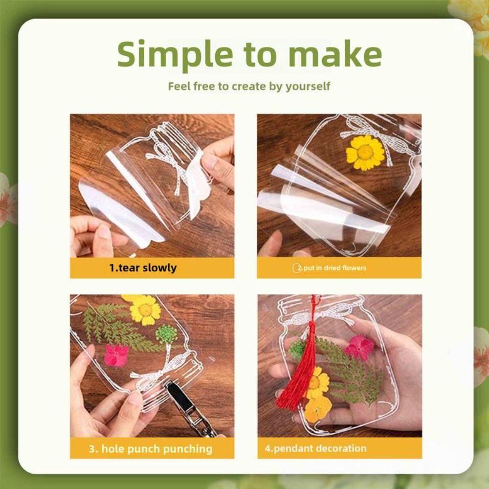 20PCS PET Bottle Shape Bookmark Transparent DIY Crafts Stationary Bookmark Waterproof Bookmark Scrapbook Sticker Plant Samples