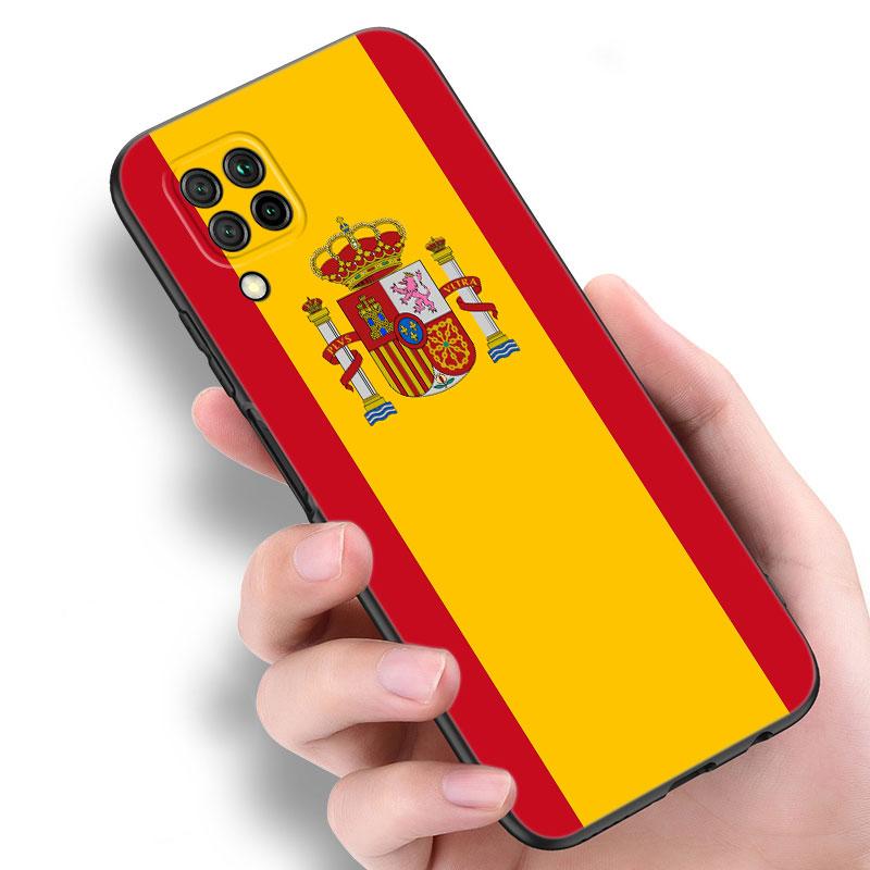 Hiszpania Flagi Narodowe Czarne Etui na Telefon Dla Huawei P10 P20 P30 P40 Lite P50 P60 Art P50E P Smart Z 2018 2020 2021 Pro 2019