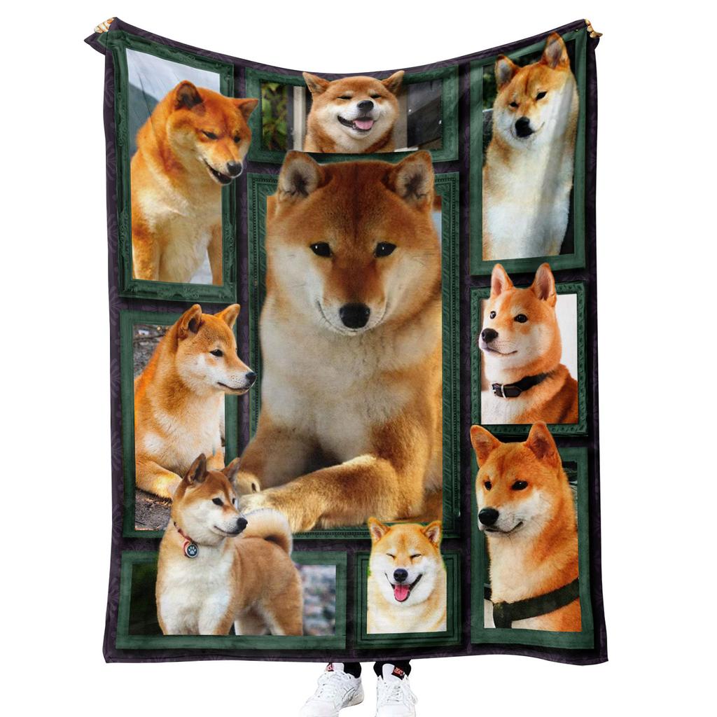 German Shepherd Blanket Dog Lover Gift Fleece Throw Soft Cozy Pet Photo Collage Home Decor Animal Art Bedding Cover