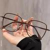 Retro Super Large Frame Myopia Glasses Frame For Women Can Match High-quality And Large Face With Slim Eyes Frame