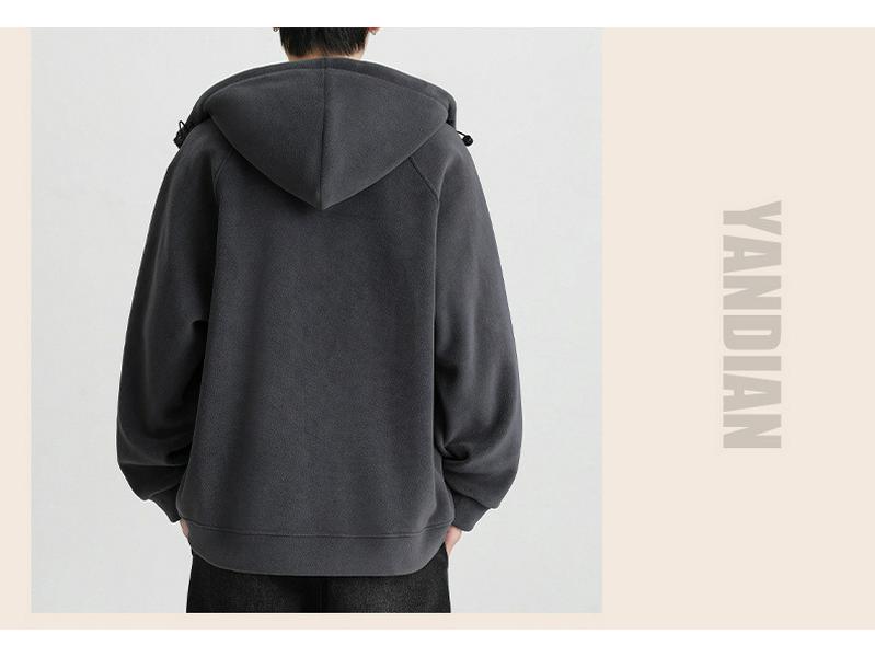 Plus Size Men's Winter Sherpa Fleece Hoodie Cardigan 2025 - Heavyweight Trendy Top