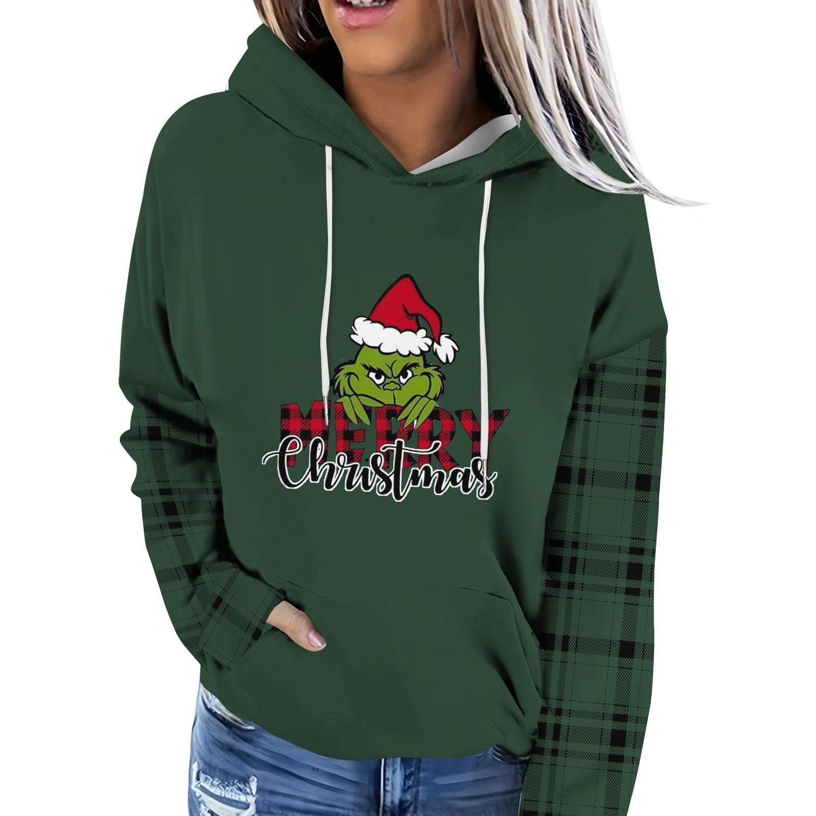 Женская модная повседневная толстовка с капюшоном и принтом Greentown с длинными рукавами M