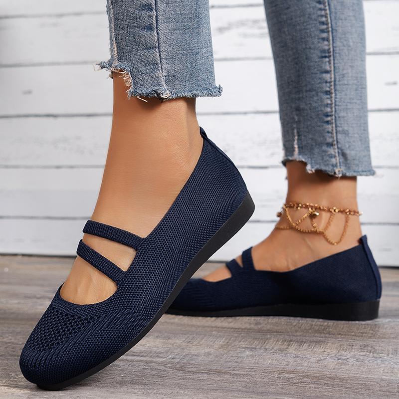 Fashion Summer Mesh Breathable Ballet Flat Shoes for Women Non-Slip Casual Shoes Solid Slip-On Comfort Ladies Footwear Women Sneakers