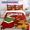 Set Biancheria da Letto Grinch 3 Pezzi Copripiumino Chiusura Include 1 Copripiumino e 2 Federe, Morbido e Confortevole per Tutte le Stagioni.