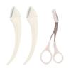3Pcs Eyebrow Trimming Knife Eyebrow Face Razor For Women Eyebrow Scissors With Comb Brow Trimmer Scraper