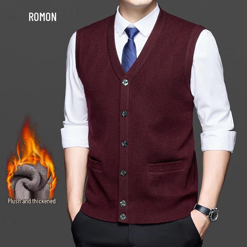 Luomeng Men's Plus Velvet Thickened Business Casual Vest