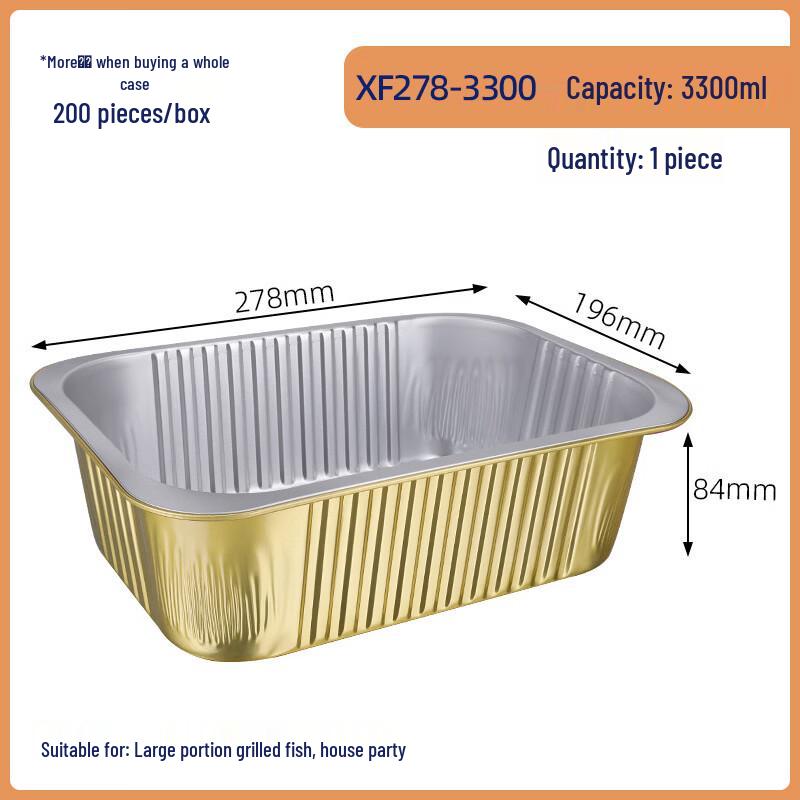 Gold Square Sugarcane Pulp Food Container
