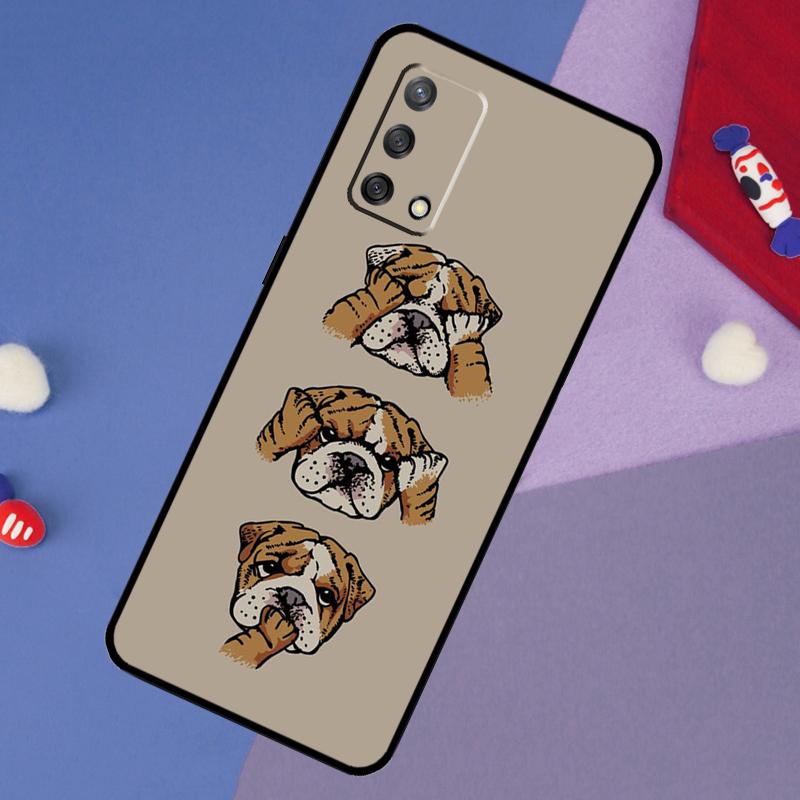 British Bulldog Case For Oppo A17 A60 A40 A80 A16 A76 A96 A98 A58 A78 A18 A38 A57 A74 A54 A94 A15 A5 A6 Pro