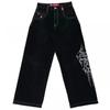 Mens Y2K Streetwear Denim Pants Loose Fit High Waist Retro Graphic Straight Leg Jeans