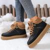 New Thick Bottom Women's Plush Lace Warm Shoes Outdoor Non slip Casual Shoes