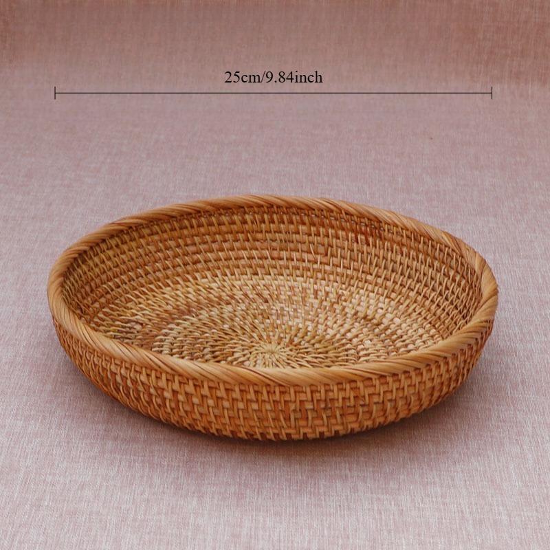 Handmade Rattan Fruit Basket Creative Home Minimalist Modern Living Room Coffee Table Fruit Platter