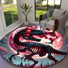[1pc Dinosaur Office Carpet] Easy Maintenance Chair Rug for Conference Room Use, Durable Round Sofa Floor Mat