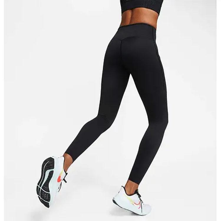 Nike Solid Color Elastic Tight Fitness Pants Women Bottoms Black DM7024-010