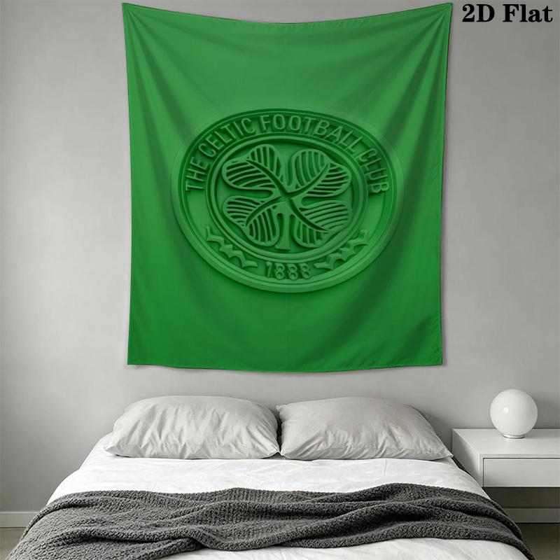 Celtic Football Club Wall Tapestry Aesthetic Wall Hanging Printed Fabric Blanket Decorative Tapestries for Bedroom Living Room Home Decor