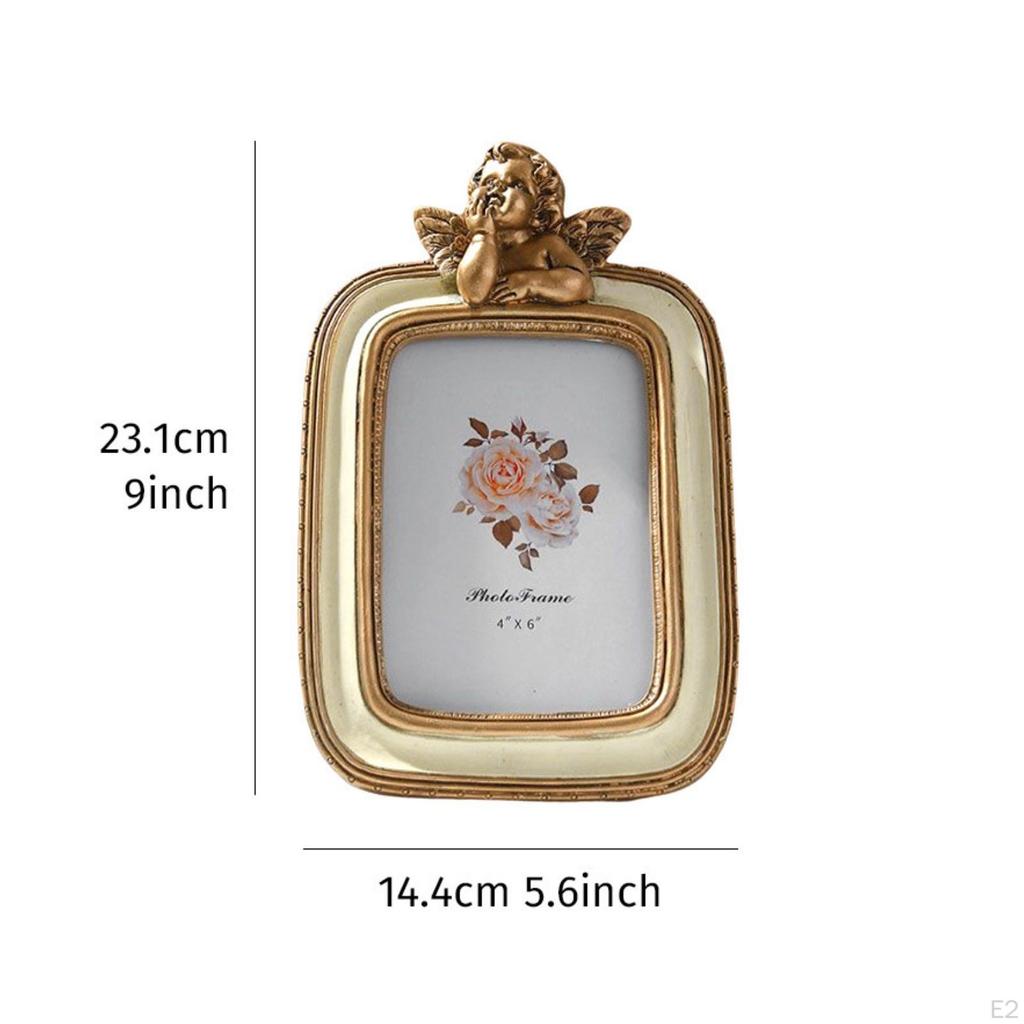 Angel Photo Frame Tabletop Display Ornate 3 Inch Oval