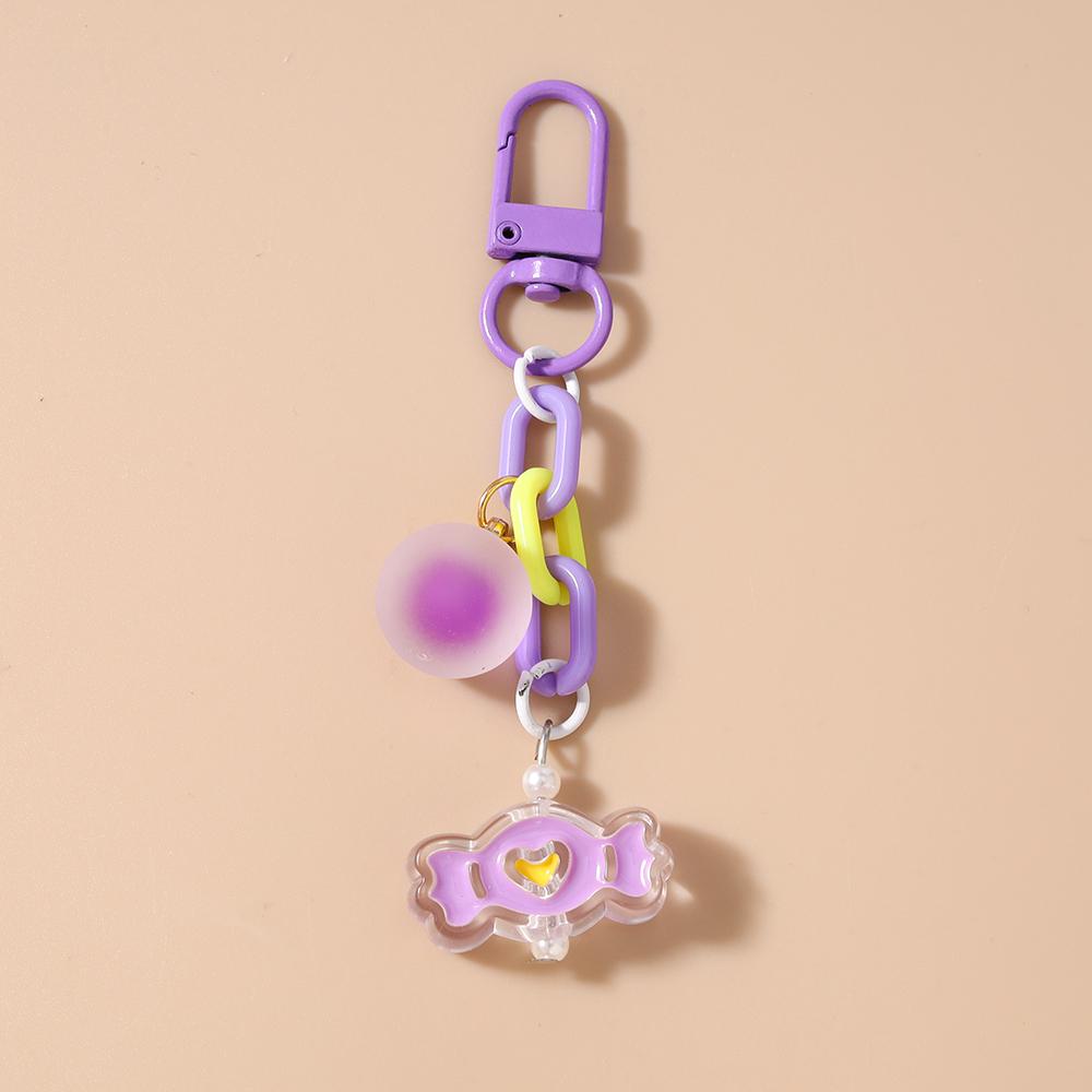 Cute Star Keychain Love Heart Key Ring for Women Girls Handbag Pendant DIY Kid's Jewelry Gift