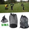 Mesh Net Nylon Black Carrying Bag Golf Ball Bags Golf Storege Bag Drawstring Pouch Golf Mesh Bag