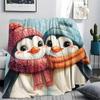 Penguin Print Flannel Blanket, High Quality Comfortable for All Seasons, Home Decor, Warmth and Comfort, Perfect for Christmas Gifts