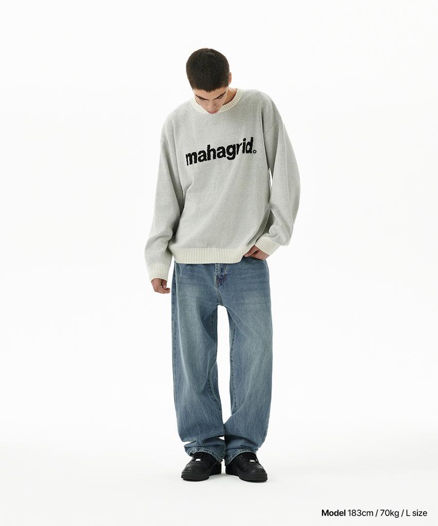 MAHAGRID Basic Logo Knit Sweater Ivory(Mg2Efmk620A)
