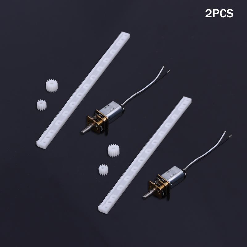 125Mm Guide Rack 3D Hole Gear Linear Drive Gear Rod N20 Geared Motor Kit 12-Tooth 15-Tooth Plastic Gear For Diy Camera Monitor