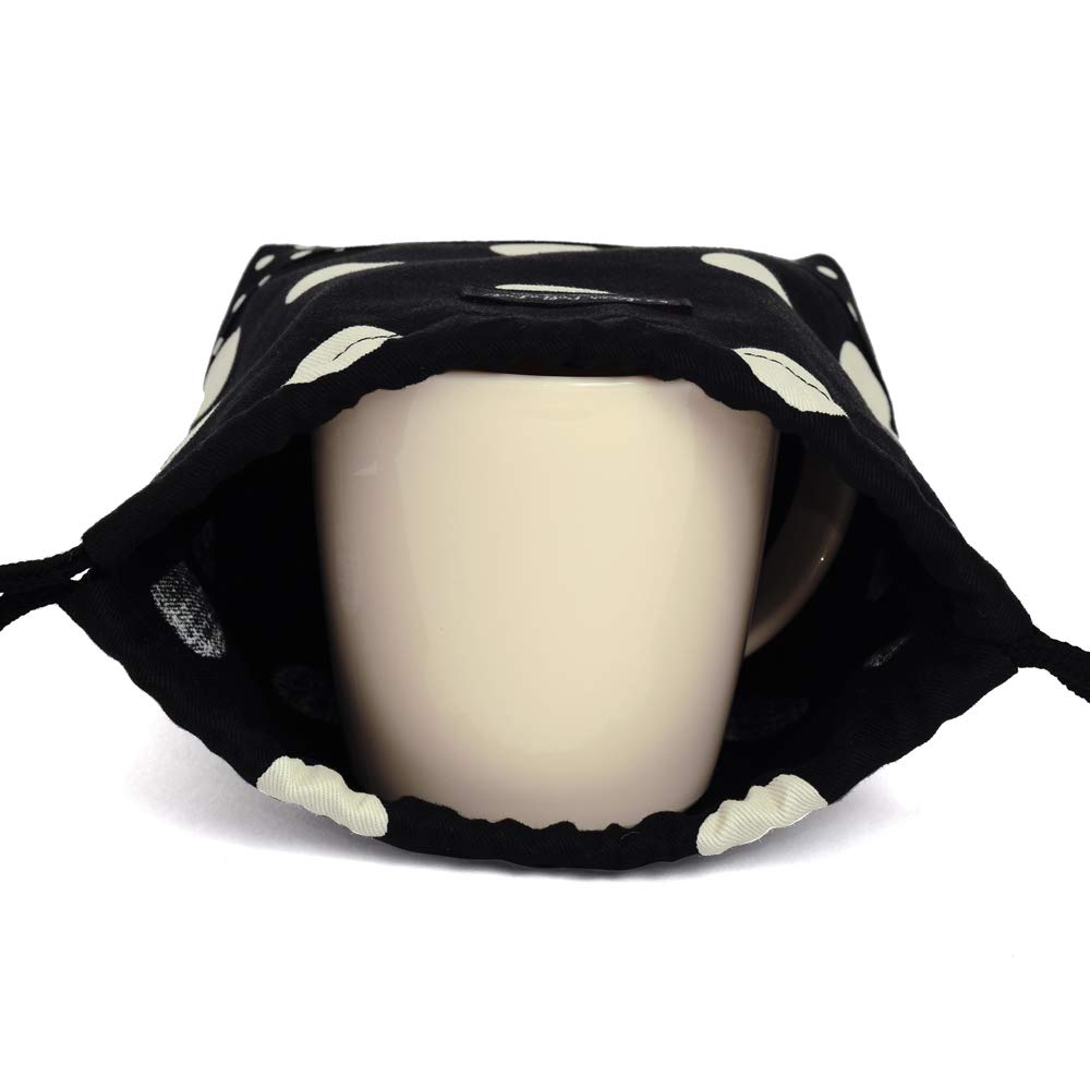 COLORFUL CANDY STYLE Cup Bag, Small, Drawstring, for Girls, Elementary School Entrance, Polka Dot Large (TwillBlack), N3595100