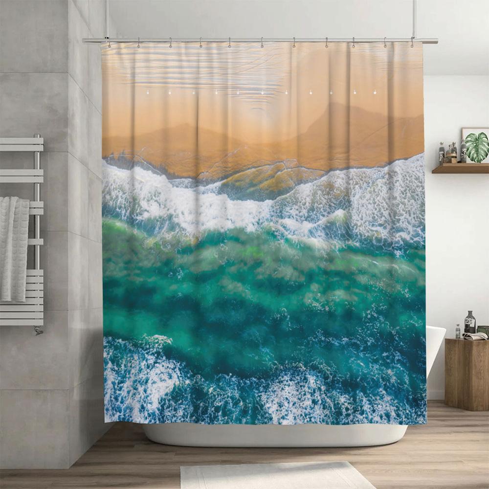 Beautiful Ocean Waves Shower Curtain Perfect For Your Bathroom Decor