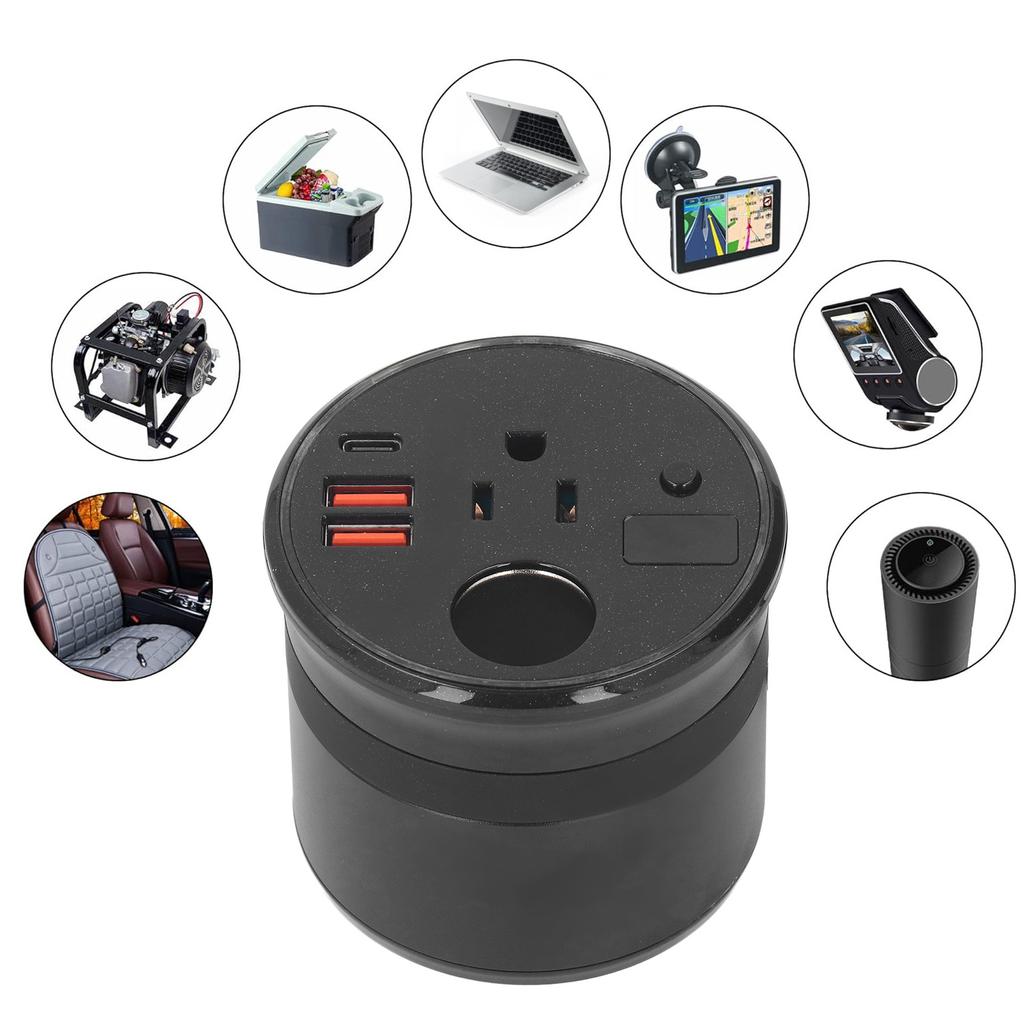 Power Inverter DC 12V To AC 110V Modified Sine Wave Car Plug Adapter Outlet Converter with US Outlet