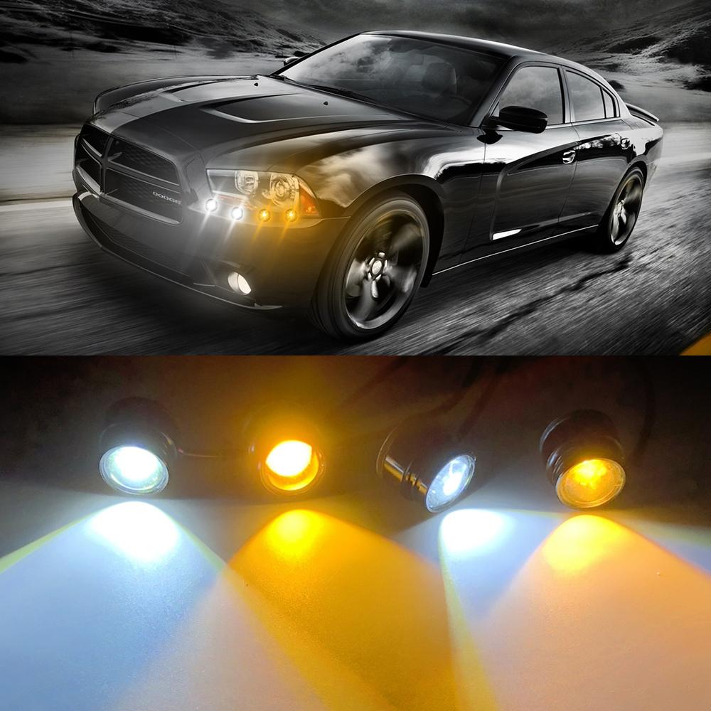 

4 in 1 Led Eagle Eye Flashing Warning Light With Remote Control Car Lights Strobe Signal Lamp Drl Daytime COB Hawkeye Lights 12V 1 set