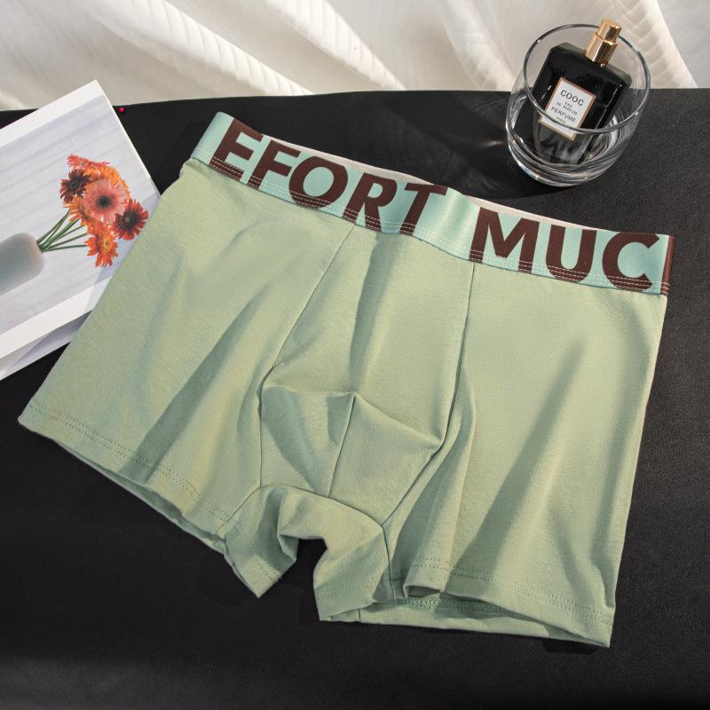 Men's Breathable Underwear Personalized Letter Four Cornered Pants Plus Size Trendy Men's Flat Cornered Pants