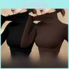 Oversized High Neck T Shirt For Women With Embroidery Pure Color Spring Autumn Inner Layer