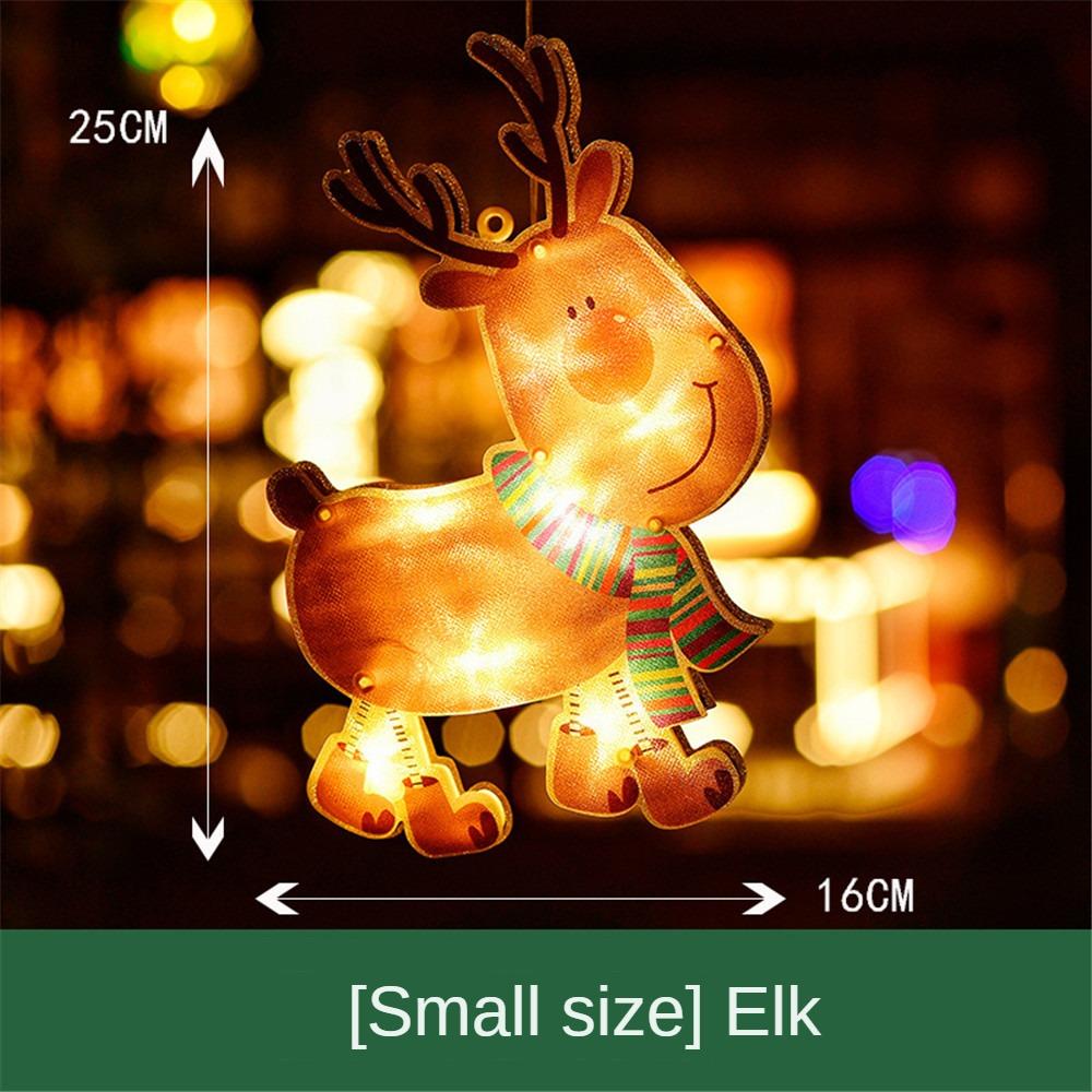 1Pcs Christmas Lamp Window Hanging Lamp Christmas Decorative Lamp Shop Window Room Decoration LED Sucker Light Small Colored Lamp