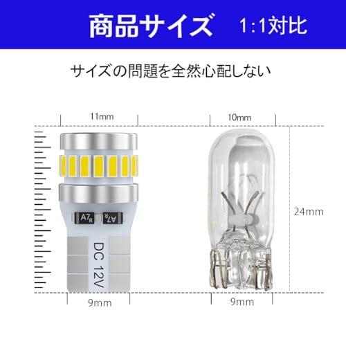 T10 LED White Super Bright 10pcs LED T10 Vehicle Inspection Compliant 3014 LED Chip 24pcs 12V Car Position/License Lamp/Number Plate Light/Room L