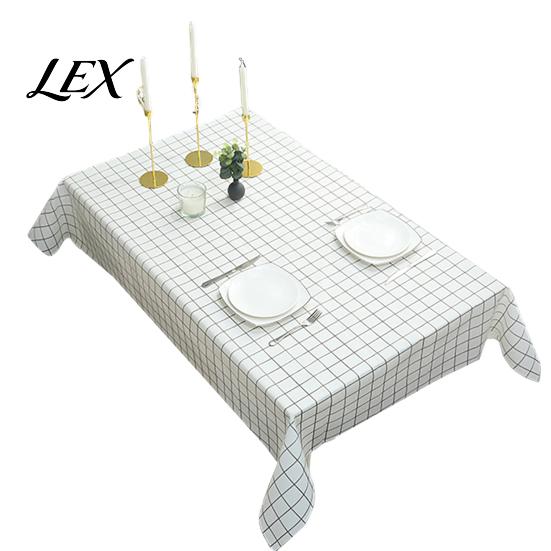 Modern Home Tablecloth Rectangular Tablecloth, Plastic Plaid Waterproof Stain-Resistant Table Oil-resistant Cover for Dining Outdoor Picnic S белый