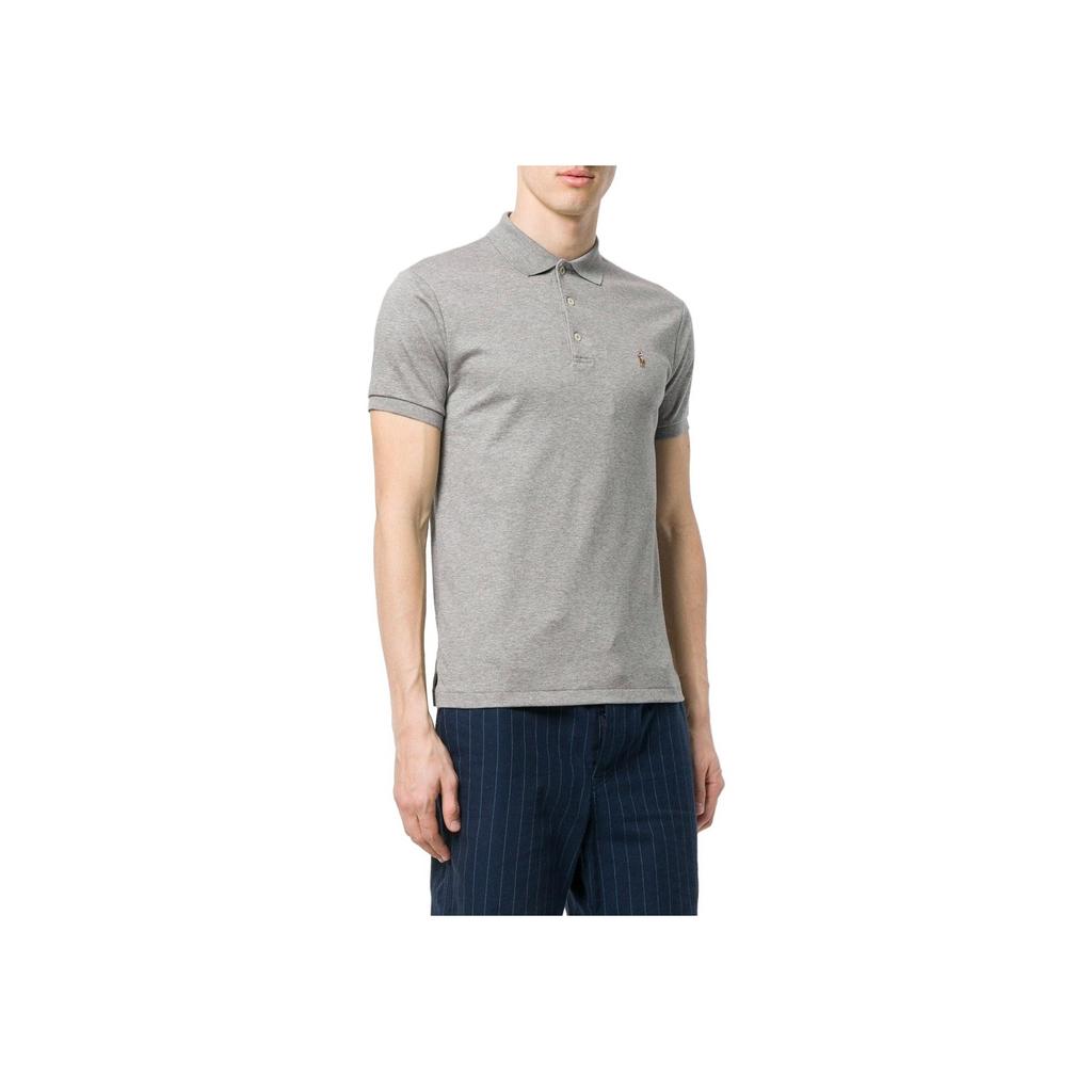 Polo Ralph Lauren SS23 Logo Embroidered Solid Color Short Sleeve Polo Shirt Men Tops Gray 710685514-005