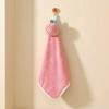 Hand Towel with Lanyard Design, Cartoon Fruit Animal Decor Bathroom Hanging Towel, Soft Thickened Fabric Hand Towel for Kitchen