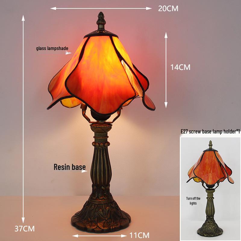 Tiffany Vintage Stained Glass Table Lamp for Bedside or Cafe