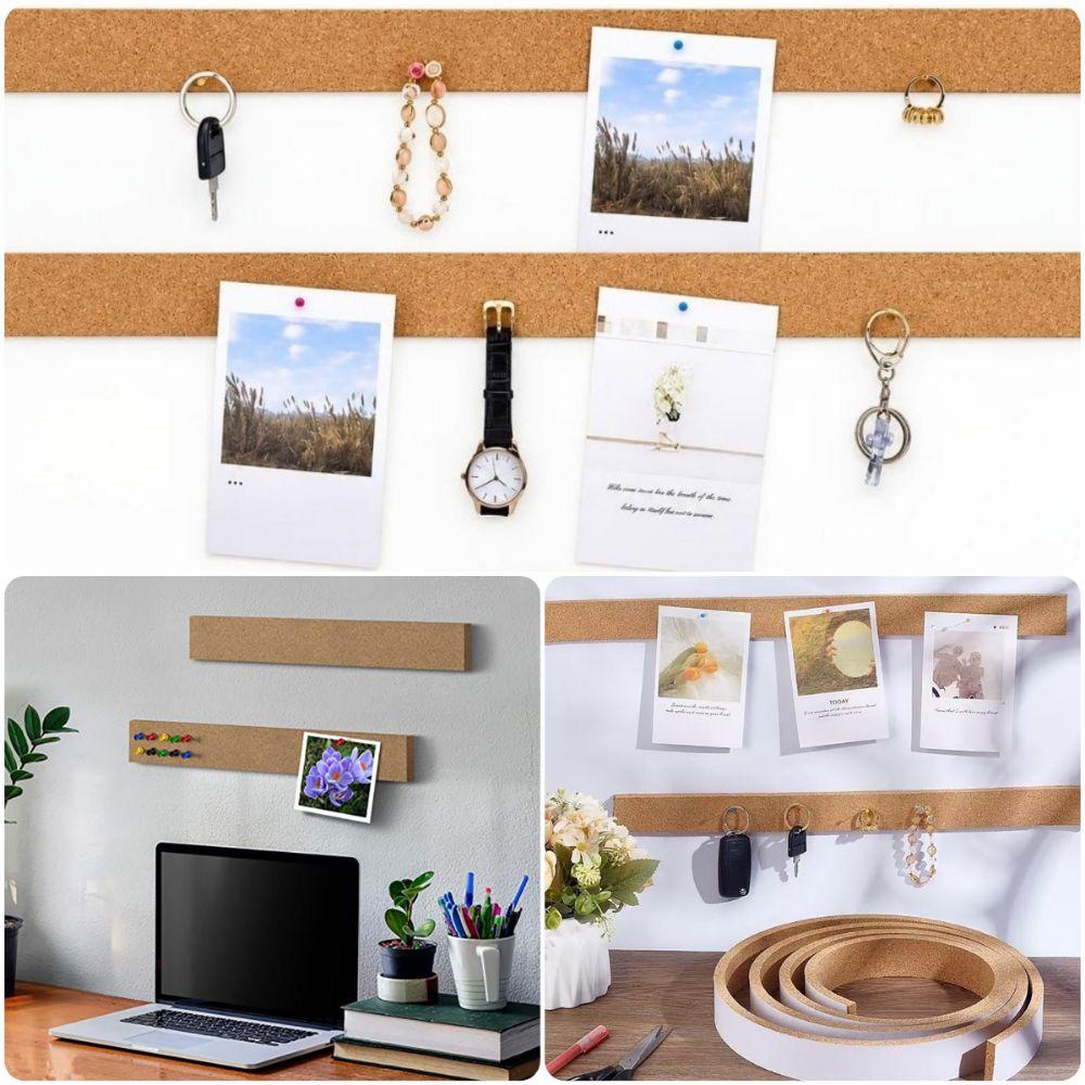 Multifunctional Self-Adhesive Cork Board Strips Bulletin Board Strips Living Room Decor