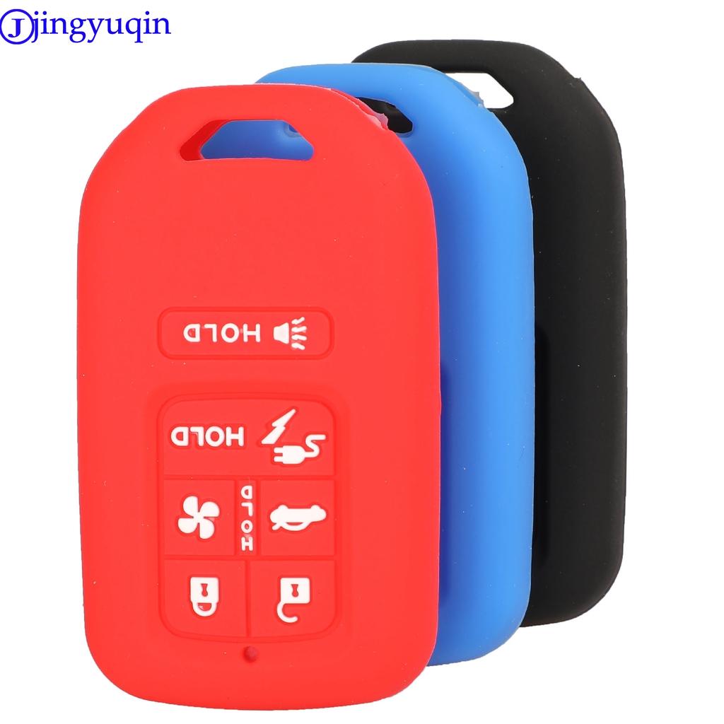 Jingyuqin 6B Remote Car Key Silicone Cover Case for Honda Civic Accord Pilot CRV 2015 2016 2017 2018 Holder Styling