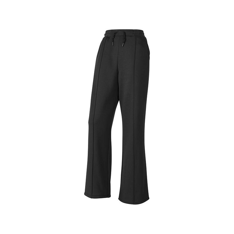 Skechers Sport Lifestyle Series Fleece Lined Warm Soft Comfortable Knitted Sweatpants Women bottoms Carbon-Black P424W081-0018 S