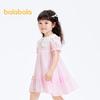 Balabala Girls' Summer Cartoon Bubble Sleeve Princess Dress