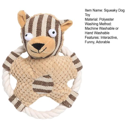Dog Squeaky Toy Stuffed Plush Dog Toy with Knotted Rope for Puppy Small Middle Large Dogs Teeth Cleaning Boredom