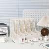 Desk File Organiser 4 Sections Sturdy Desktop Plastic Magazine File Holder Frames File Dividers Cabinet File Rack Display
