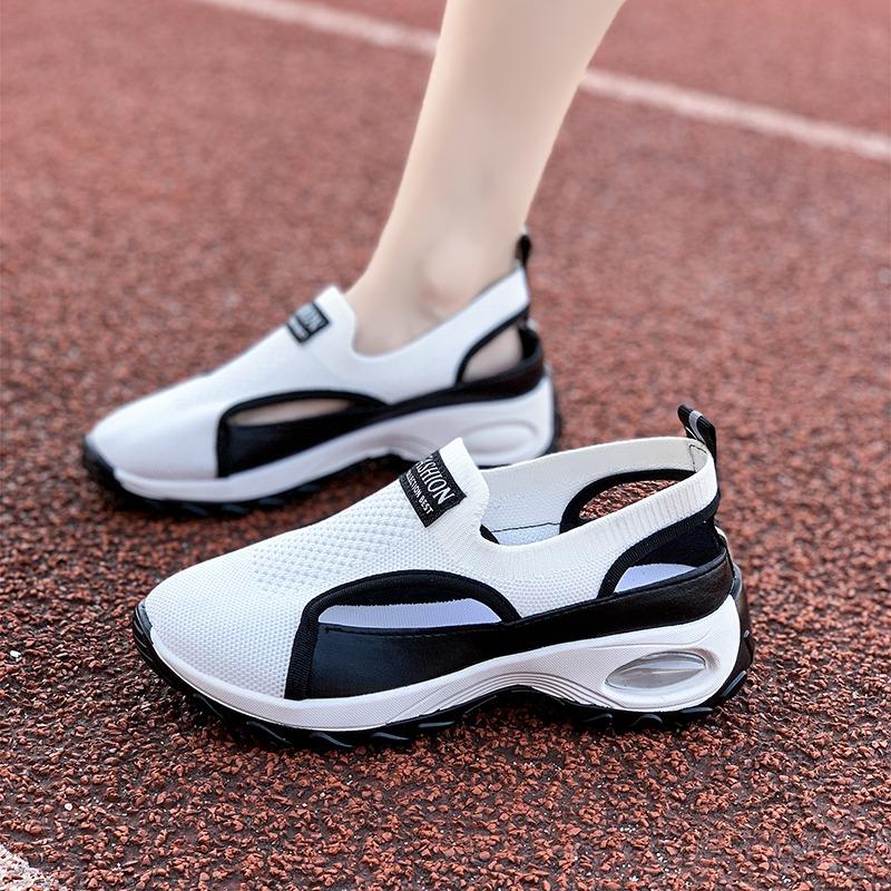 

Модные женские спортивные туфли Новые уличные удобные туфли-кроссовки Баотоу Противоскользящие Дышащие С перфорацией Слипоны Кроссовки Zapatos De Mujer 36 белый