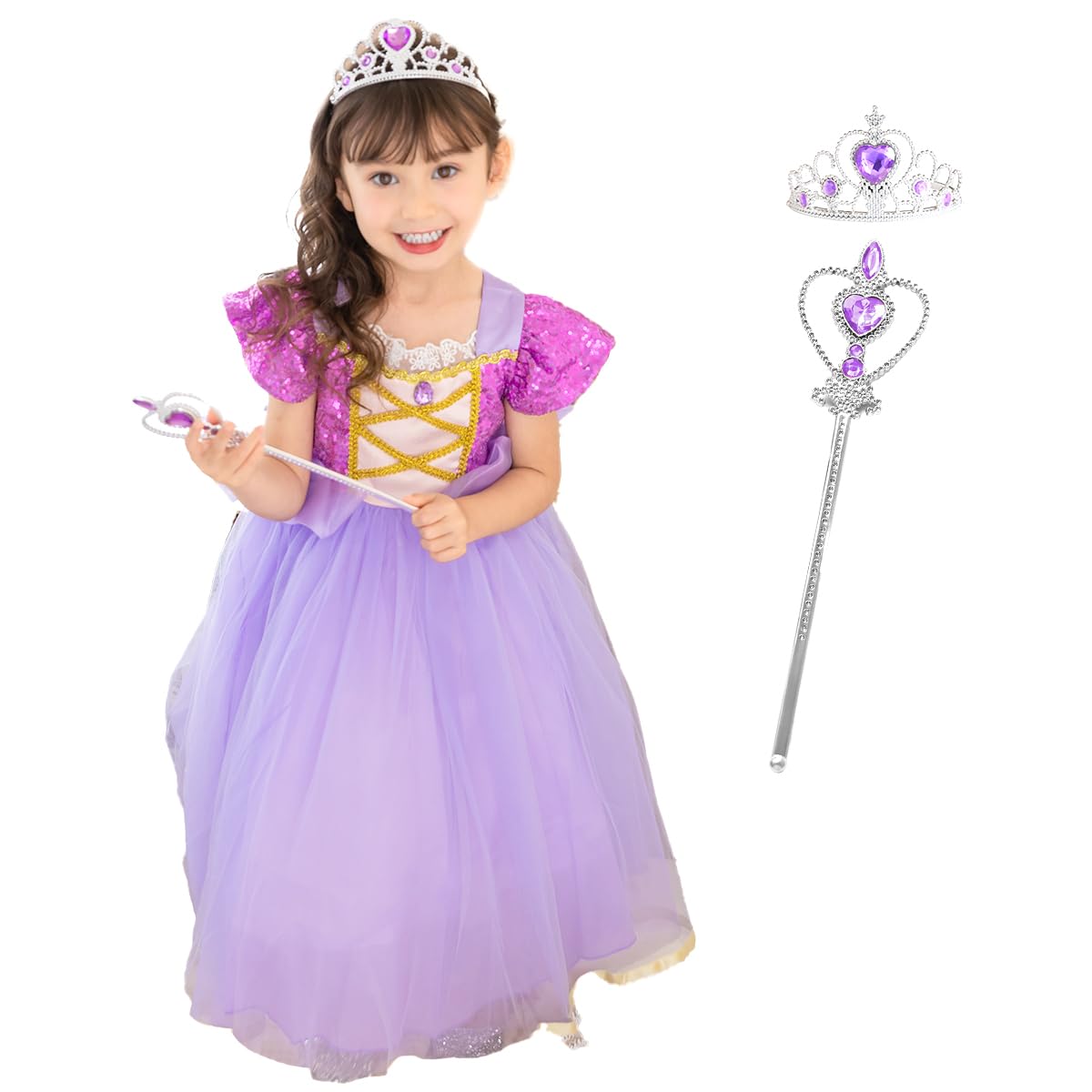 

Cinderella Princess Rapunzel Robe Set for Princess Halloween Christmas Birthday e0284 [monoii] Dress, Kids, Costume, Children s Cosplay, Costume,