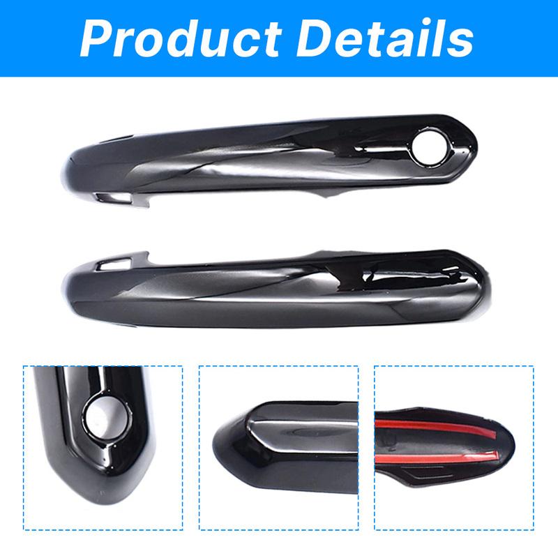 Glossy Black For Toyota Rav 4 - With (2 Smart Keyholes) Door Handle Decorative Shell Protector Cover Trim Accessories