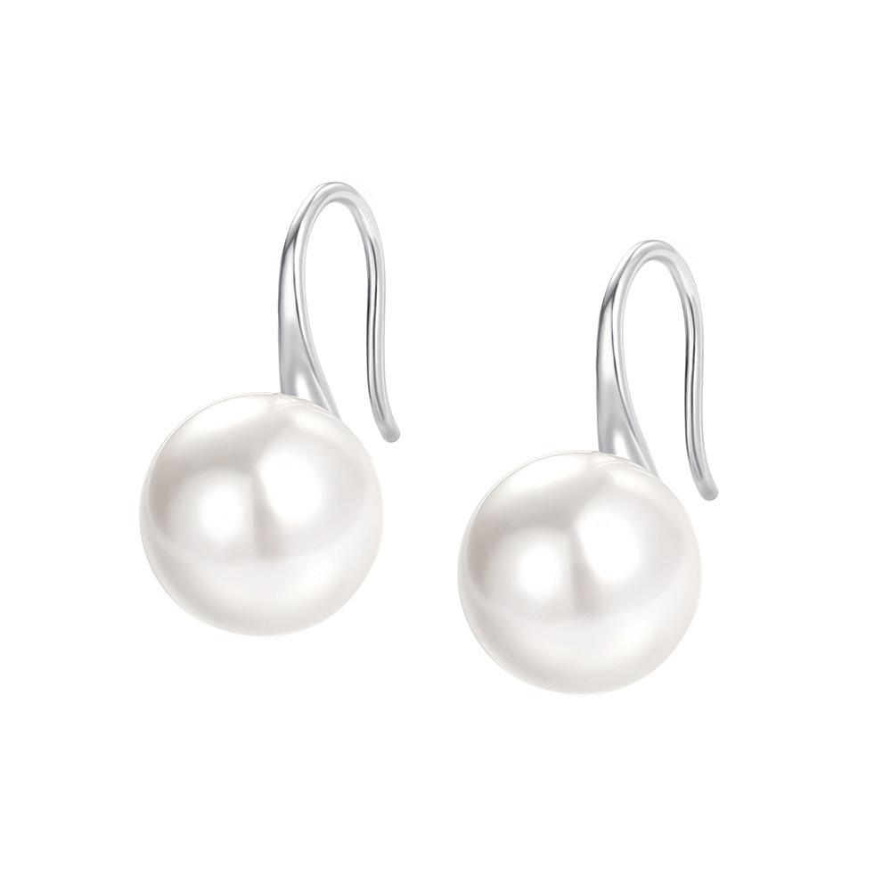 

999 Sterling Silver Fashionable High-quality Imitation Pearl Earrings for Women French Wedding Party Jewelry Gifts