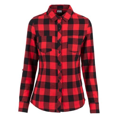 Urban Classics Womens/Ladies Checked Flannel Turned Up Cuff Shirt