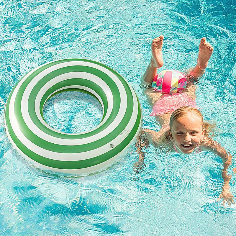 Pool Tubes For Kids Blow Up Pool Rings Kids Vintage Stripes Pattern Thickened Underarm Floats Game For Beach